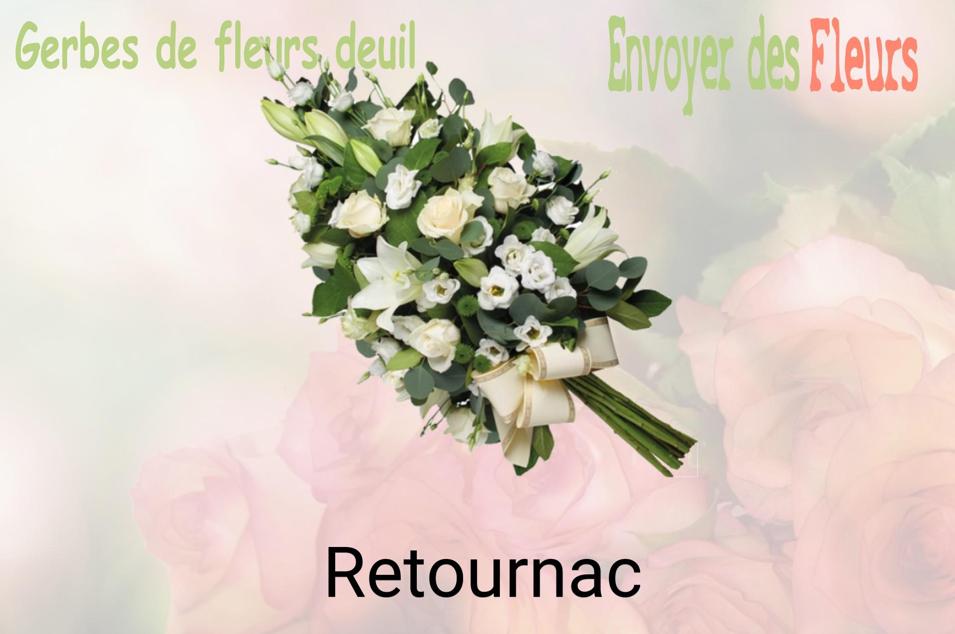 Gerbe de fleurs de deuil livrée à Retournac